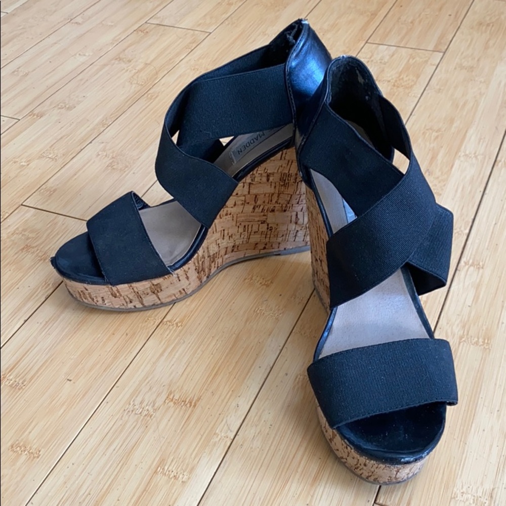 Wedge cork black wedges